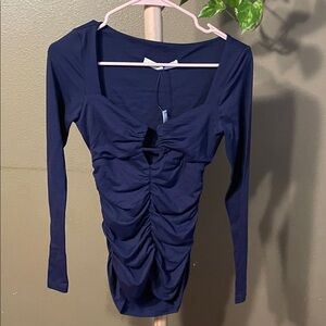 Susana Monaco long sleeve ruched top